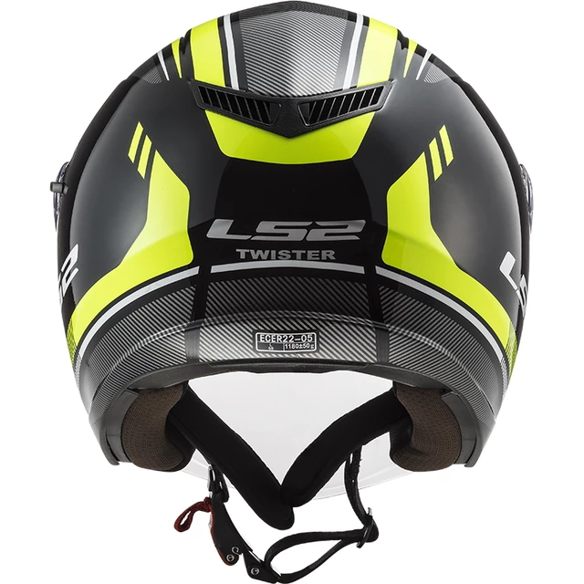 Motorcycle Helmet LS2 OF573 Twister II Flix - Black H-V Yellow