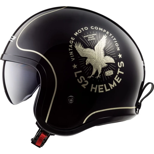 Motorcycle Helmet LS2 OF599 Spitfire Flier Black Gold