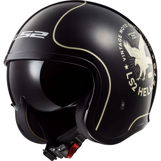 Motorcycle Helmet LS2 OF599 Spitfire Flier Black Gold - Black Gold