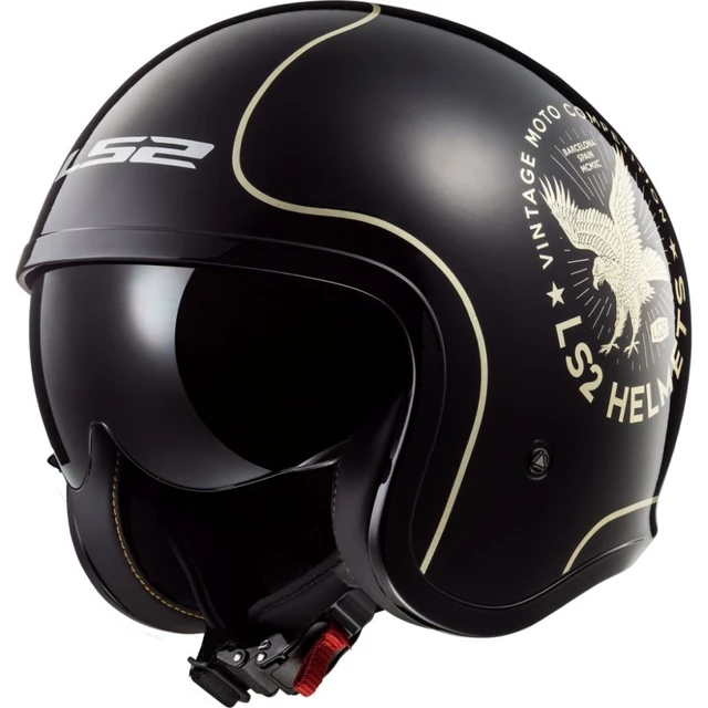 Moto prilba LS2 OF599 Spitfire Flier Black Gold