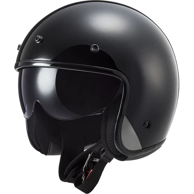 Open Face Motorcycle Helmet LS2 OF601 Bob Solid - Matt Black - Matt Black