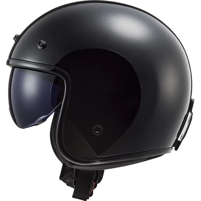 Open Face Motorcycle Helmet LS2 OF601 Bob Solid - Matt Black