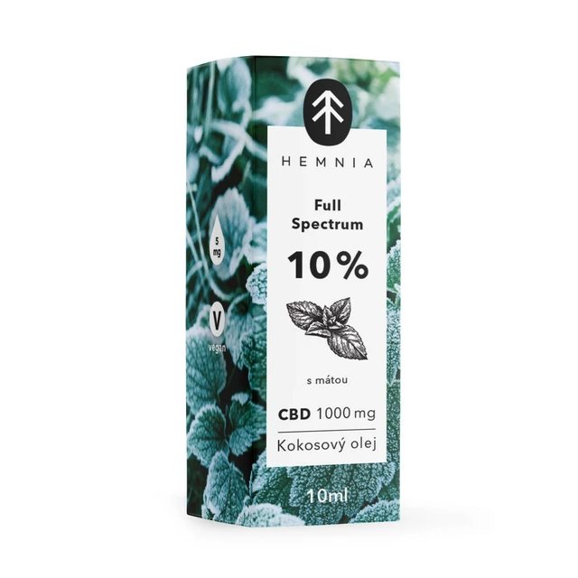 Kokosový olej Hemnia Full Spectrum CBD 10%, 1000 mg, 10 ml