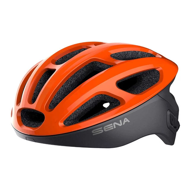 Cycling Helmet SENA R1 with Integrated Headset - Matte White - Orange