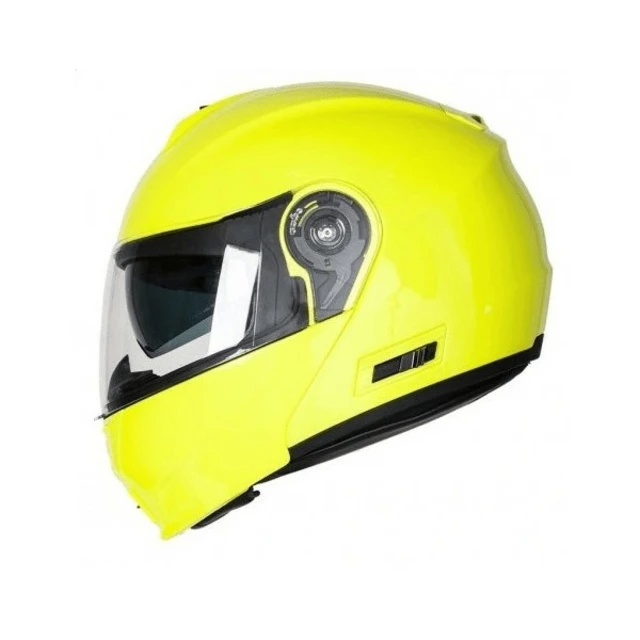 Motorcycle Helmet Ozone FP-01 - White-Black - Fluo Yellow