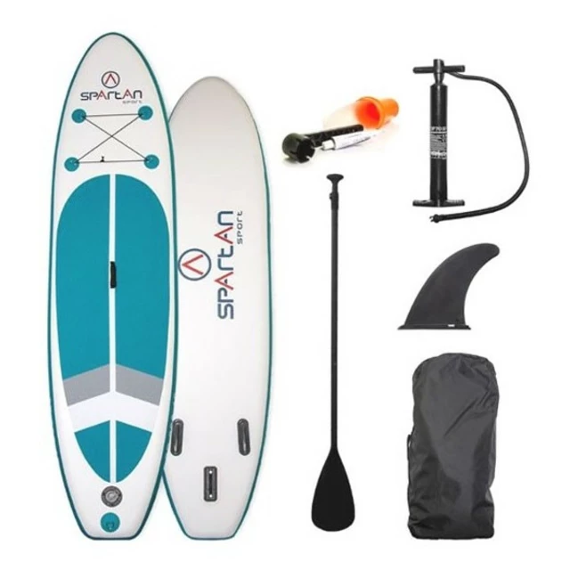 Spartan SUP 10' Weiß-Türkisblau Paddleboard mit Zubehör