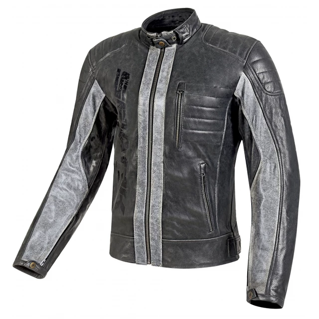 Men’s Leather Motorcycle Jacket Spark Hector - XXL - Black