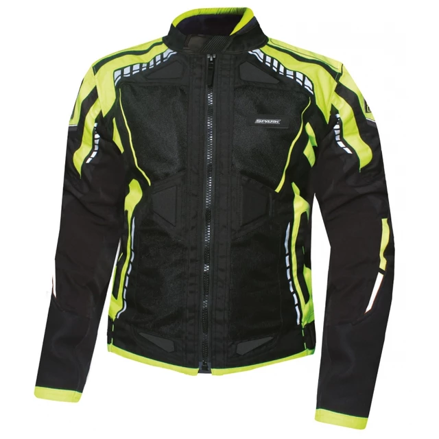 Férfi textil motoros kabát Spark Athmos - fekete-fluo - fekete-fluo