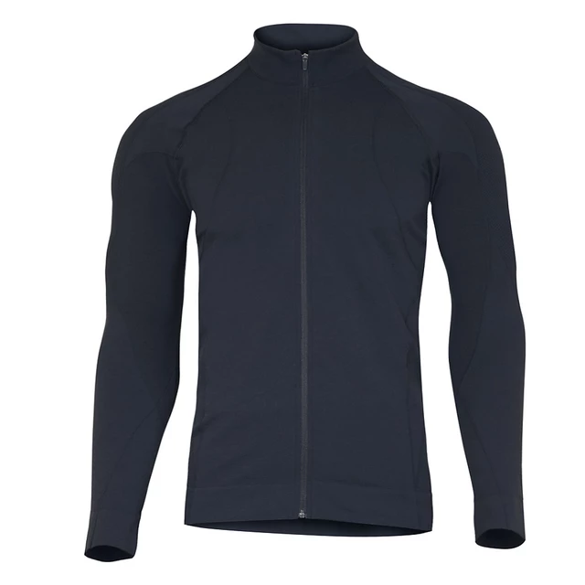 Pánská thermo mikina Brubeck FIT s dlouhým rukávem - dlouhý zip - černá