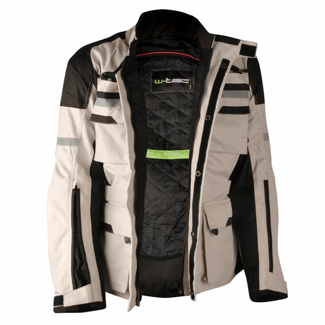 Men's Moto Jacket W-TEC Rolph - Light Grey-Black