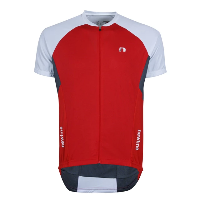 Pánske cyklistické tričko Newline Bike Jersey - šedá - červená