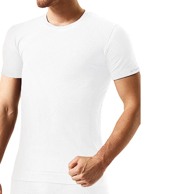 Pánske bezšvové bavlnené tričko Brubeck - biela