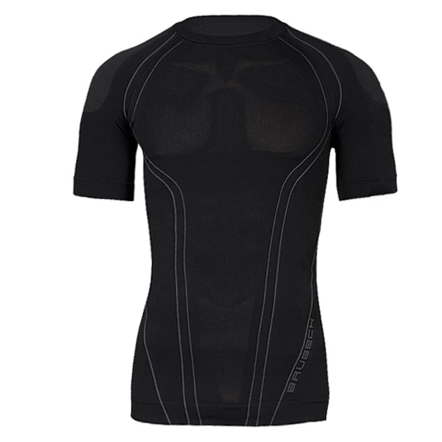 Pánské termo tričko Brubeck FIT s krátkým rukávem - černá