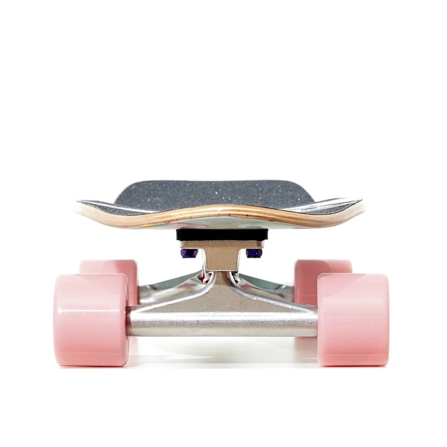 Fish Old School Cruiser Party 26" Mini Longboard - Silver-Magenta