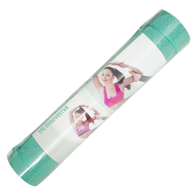 Dual Layer Yoga Mat Yate TPE - Turquoise-Grey