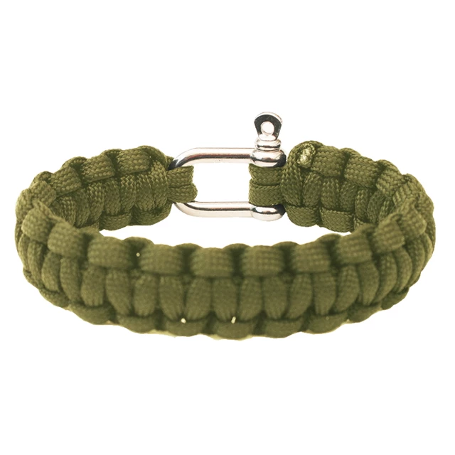 Náramok Highlander Paracord - kovová spona - olivovo zelená - olivovo zelená