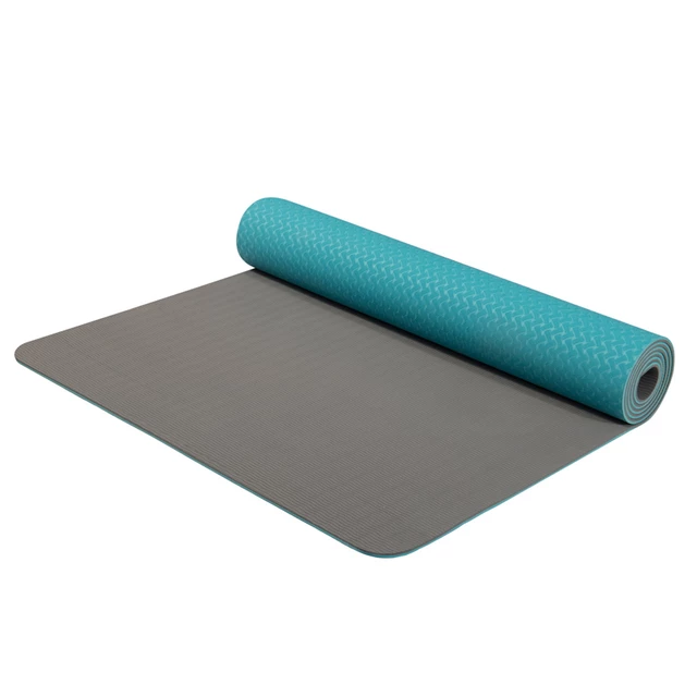 Dvouvrstvá podložka Yate Yoga Mat TPE 173x61x0,6 cm - tyrkys-šedá - tyrkys-šedá