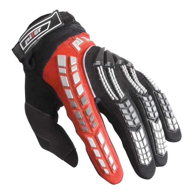 Kinder Motocross-Handschuhe Pilot - 3 - schwarz-rot