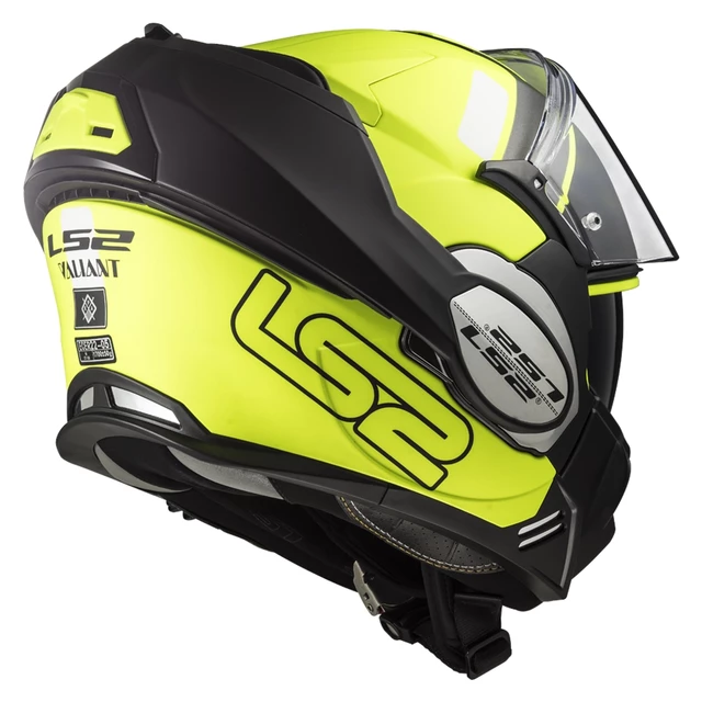 Flip-Up Motorcycle Helmet LS2 FF399 Valiant Lumen / H-V Yellow - Lumen Matt/Gloss Black Light