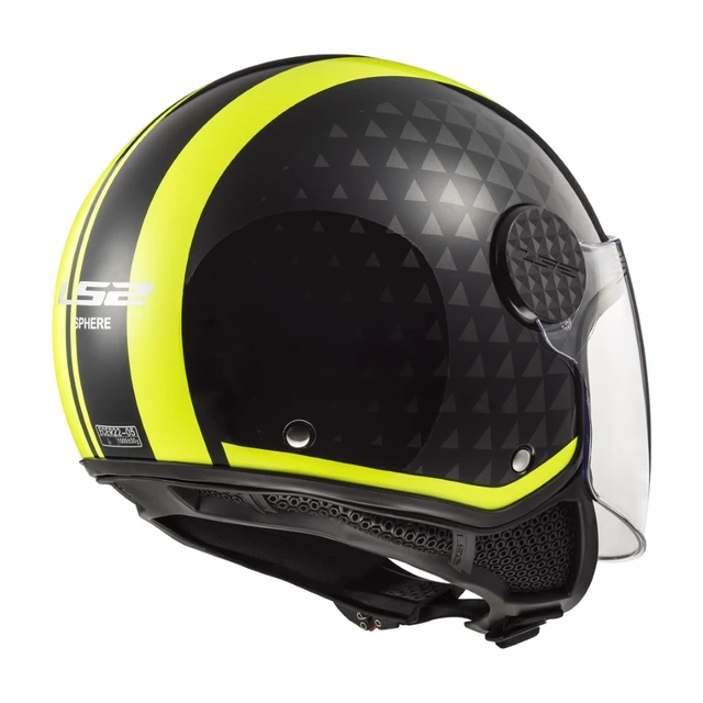 Motoros bukósisak LS2 OF558 Sphere Lux CRUSH BLACK HI VIS YELLOW - Crush Fekete H-V Sárga, M (57)