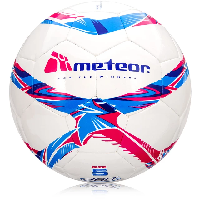 Futbalová lopta Meteor 360 Shiny MS biela veľ. 5