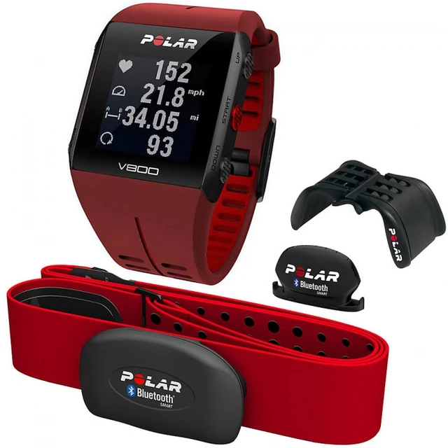 Športtester POLAR V800 HR COMBO - červená