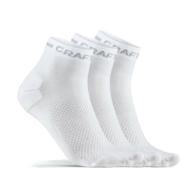 Ponožky CRAFT CORE Dry Mid 3 páry - černá - bílá