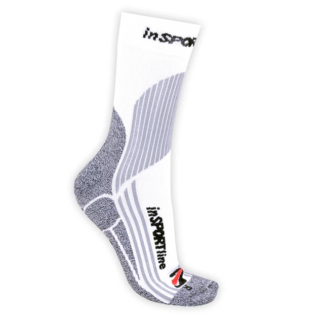 Multifunkční ponožky inSPORTline COOLMAX & ionty stříbra - bílá