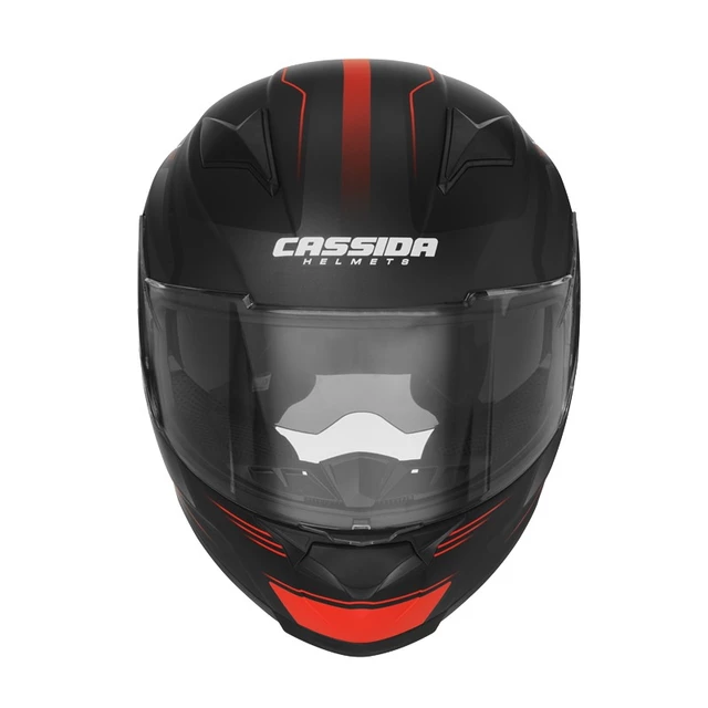 Moto prilba Cassida Apex Fusion - čierna matná/červená fluo/biela