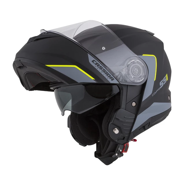 Motorcycle Helmet Cassida Compress 2.0 Refraction - Fluo Yellow/Black/Grey