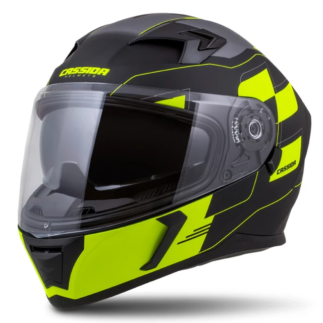 Cassida Integral 3.0 RoxoR Motorradhelm - schwarz matt/gelb hivis/grau - schwarz matt/gelb hivis/grau