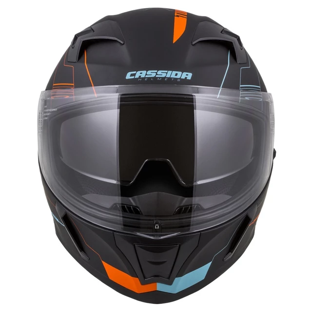 Motorcycle Helmet Cassida Integral 3.0 Turbohead - Matt Black/Orange/Blue