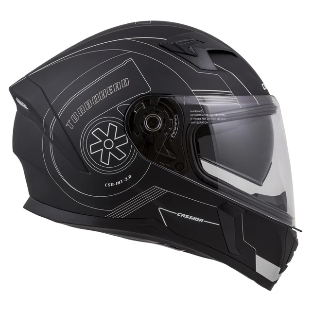 Motorcycle Helmet Cassida Integral 3.0 Turbohead - Matt Black/Silver