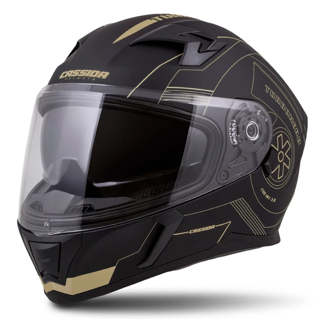 Motorcycle Helmet Cassida Integral 3.0 Turbohead - Black Matte/Gold