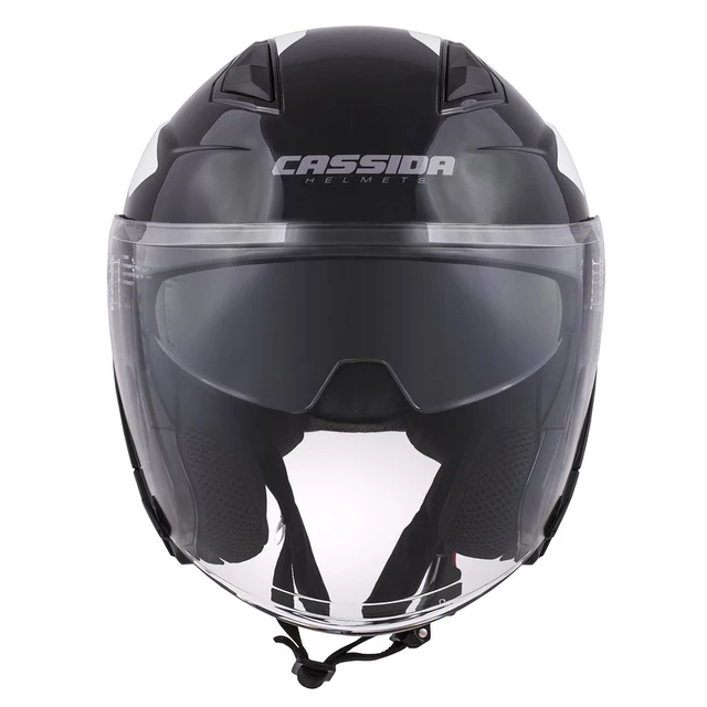 Motorcycle Helmet Cassida Jet Tech Corso - Black Matte/Grey