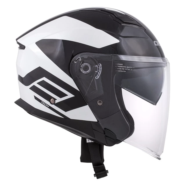 Motorcycle Helmet Cassida Jet Tech Corso - Black/White