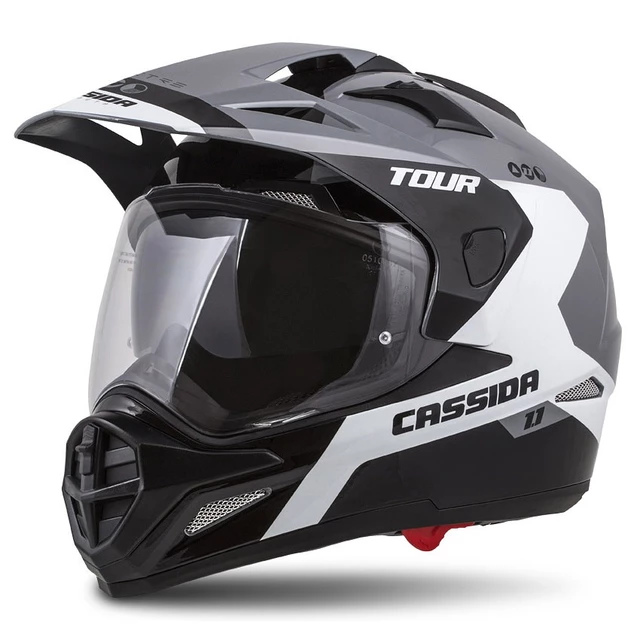 Cassida Tour 1.1 Spectre Motorradhelm - XXL (63-64) - grau/weiss/schwarz