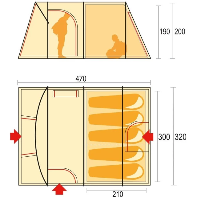 Namiot pięcioosobowy FERRINO Proxes 5 Advanced - Szary