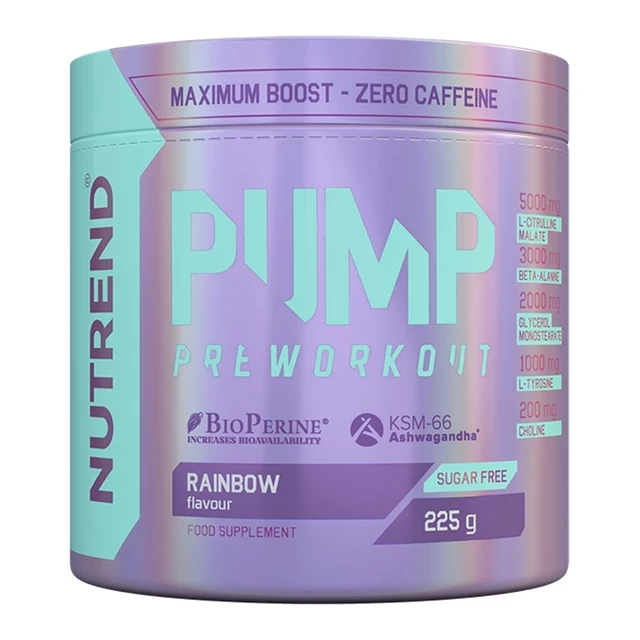 Pre-workout směs Nutrend Pump 225g bez kofeinu