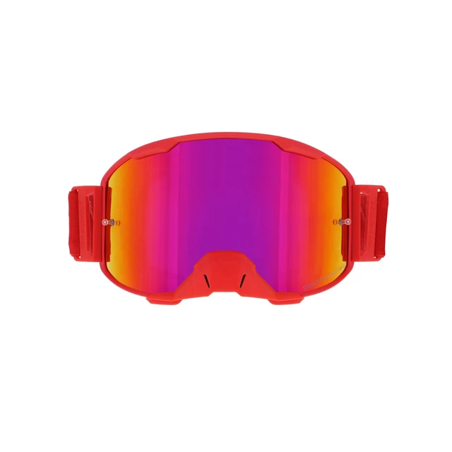 Motocross Goggles Red Bull Spect Strive Panovision, Matte Red, Purple Mirrored Lens