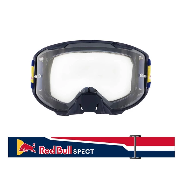 Motokrosové brýle RedBull Spect Strive tmavě modré matné, plexi čiré