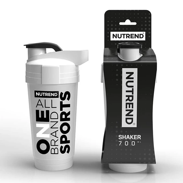 Shaker Nutrend 700 ml - průhledná se zlatým logem