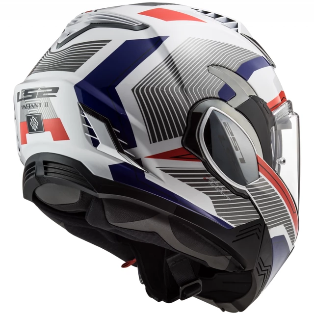 Flip-Up Motorcycle Helmet LS2 FF900 Valiant II Revo P/J - White Red Blue