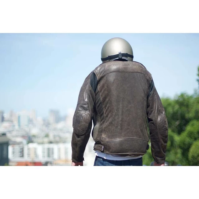 Leather Airbag Jacket Helite Roadster Vintage Brown - S