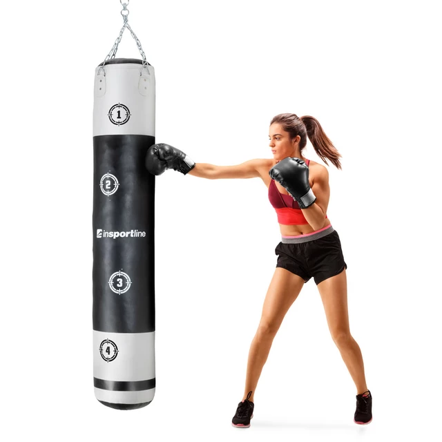 Punching Bag inSPORTline Robkin 180 x 35 cm - Black-White - Black-White