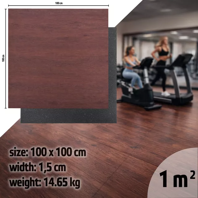 Zátěžová podložka inSPORTline Luxteko Flat 100x100x1,5 cm - dřevo