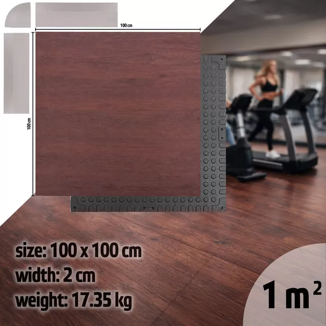 Zátěžová podložka inSPORTline Luxteko Waffle 100x100x2 cm - dřevo - dřevo