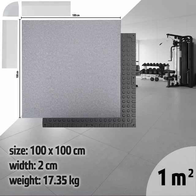 Zátěžová podložka inSPORTline Luxteko Waffle 100x100x2 cm - dřevo - mramor