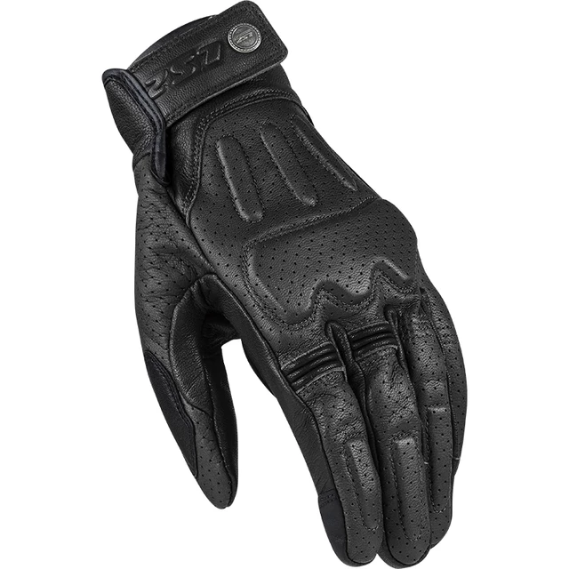 Leather Motorcycle Gloves LS2 Rust - Black - Black