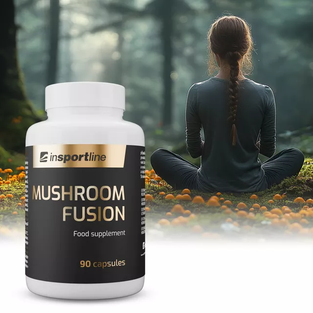 Wellness směs hub inSPORTline MushroomFusion, 90 kapslí